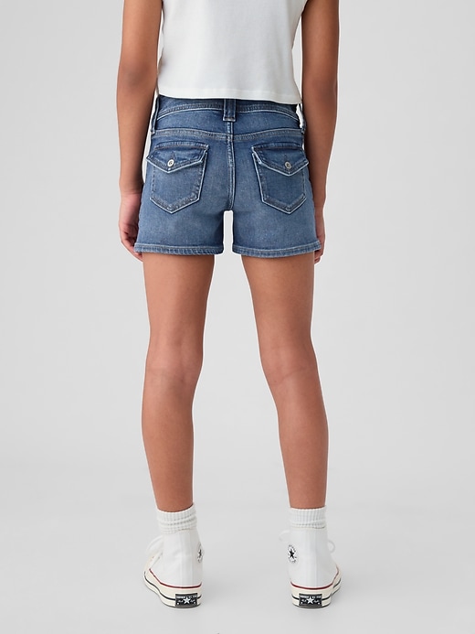 Image number 2 showing, Kids Low Rise Y2K Denim Shortie Shorts