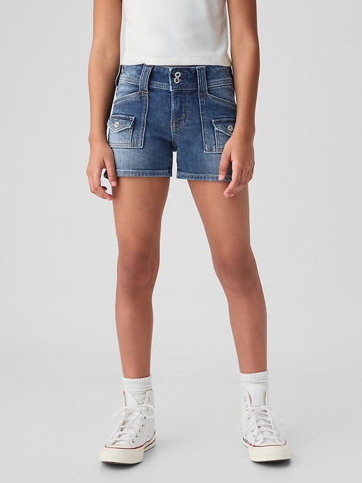 Image number 7 showing, Kids Low Rise Y2K Denim Shortie Shorts