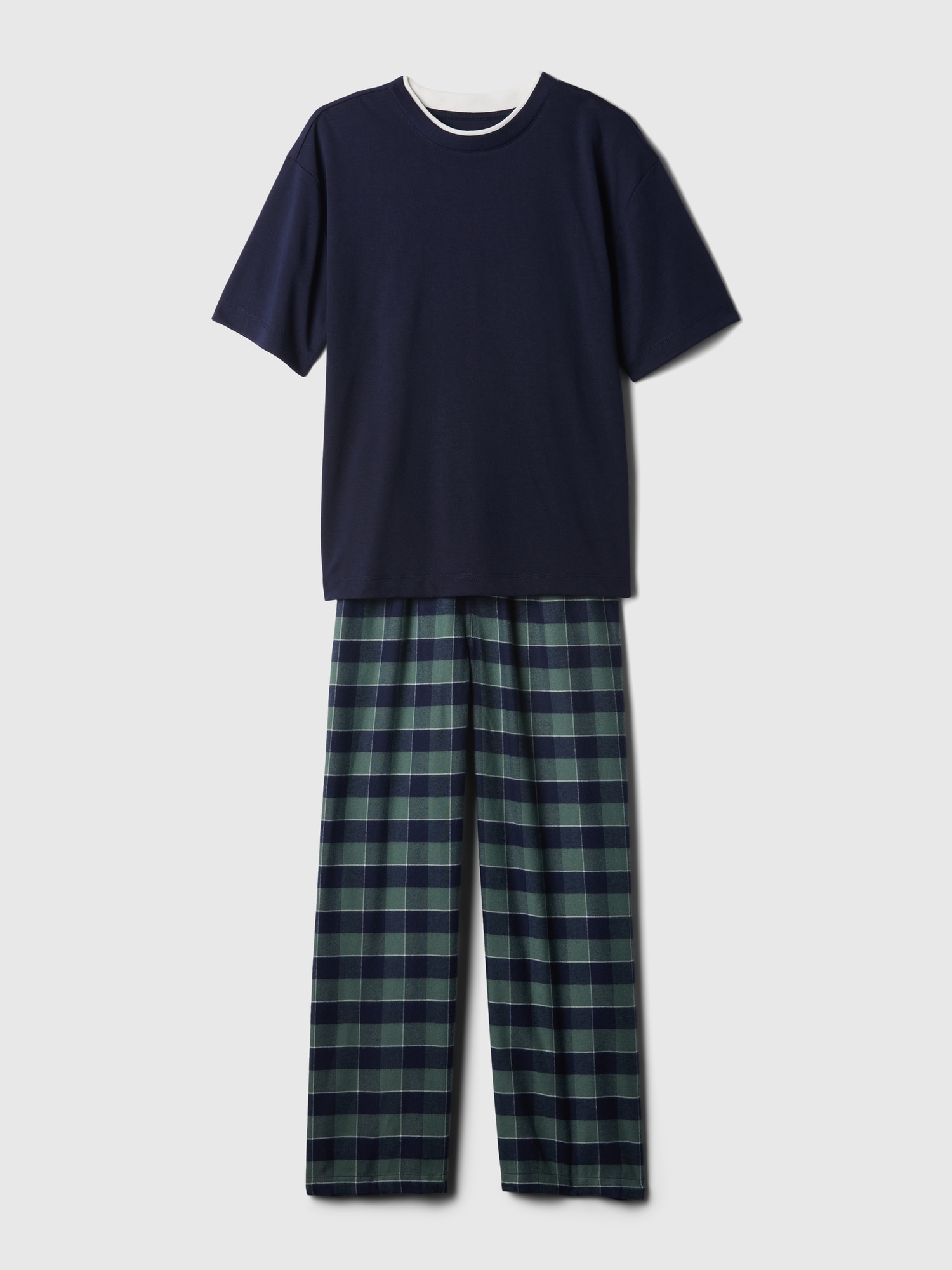 Kids Recycled Flannel PJ Set - Blue