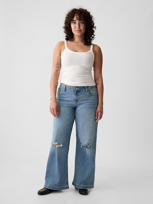 Image number 5 showing, Low Rise Stride Wide-Leg Jeans