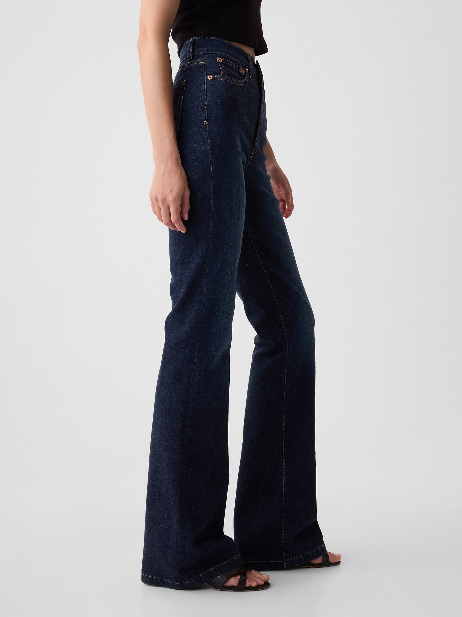 Women's High Waisted Flared Bell Bottoms Jeans/vintage 70s Style