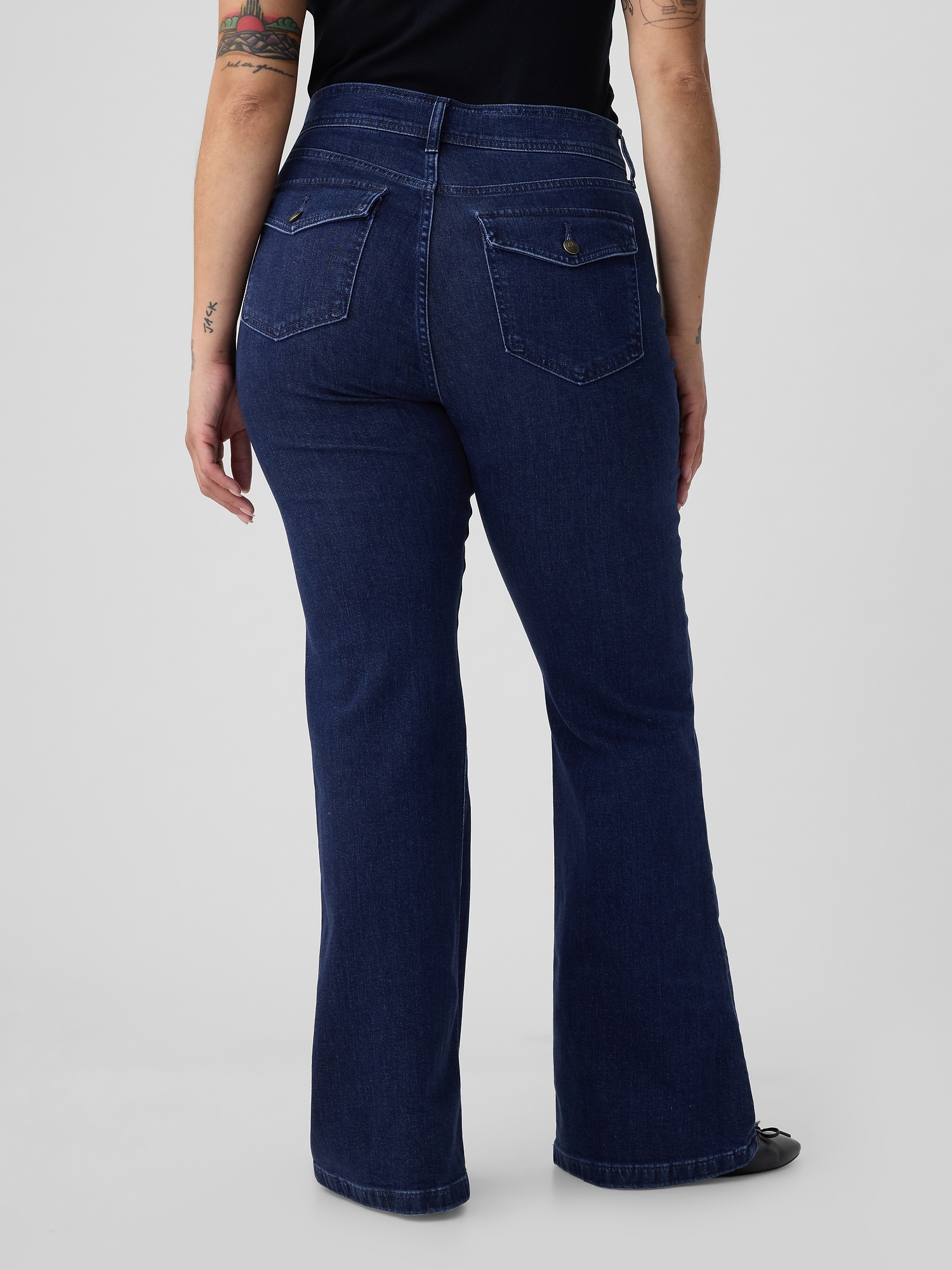 GAP 70S FLARE SPRUCE - Flared Jeans - dark indigo/dark-blue denim 