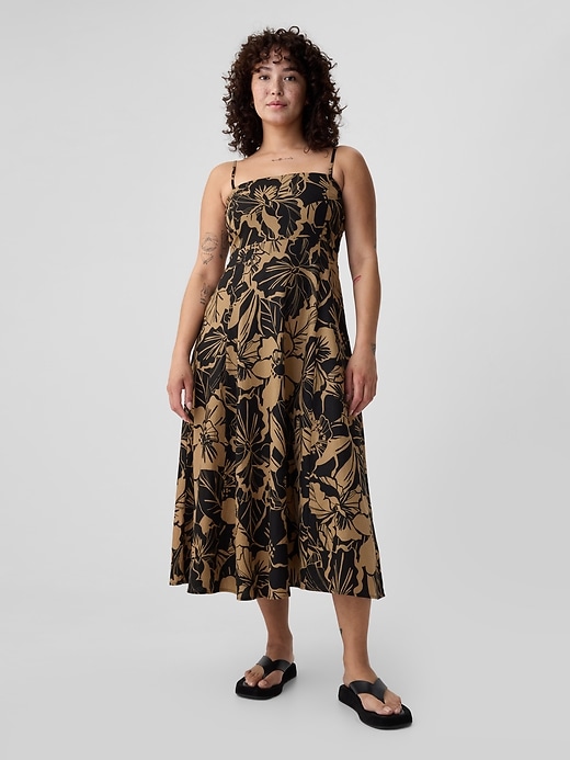 Image number 9 showing, Linen-Blend Midi Dress