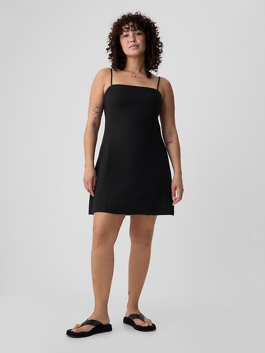 Linen Blend Mini Dress Gap