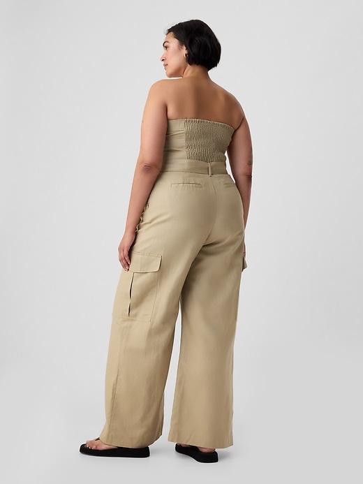 Image number 5 showing, Linen-Cotton Cargo Jumpsuit