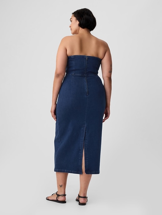 Image number 6 showing, Strapless Denim Midi Dress