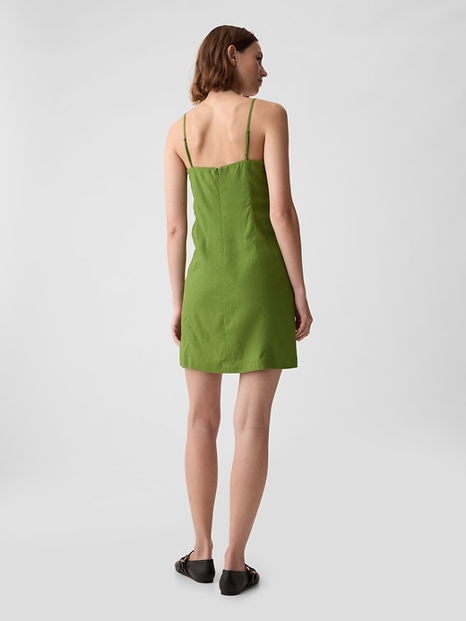 Image number 2 showing, Linen-Blend Mini Dress