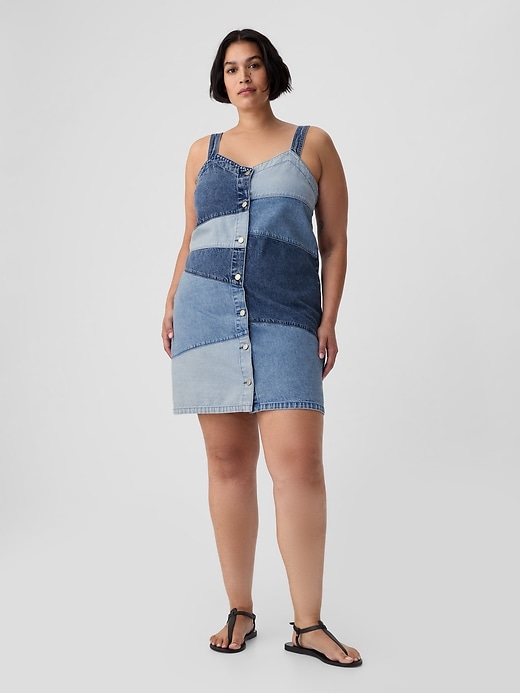 Image number 5 showing, Patchwork Denim Mini Dress