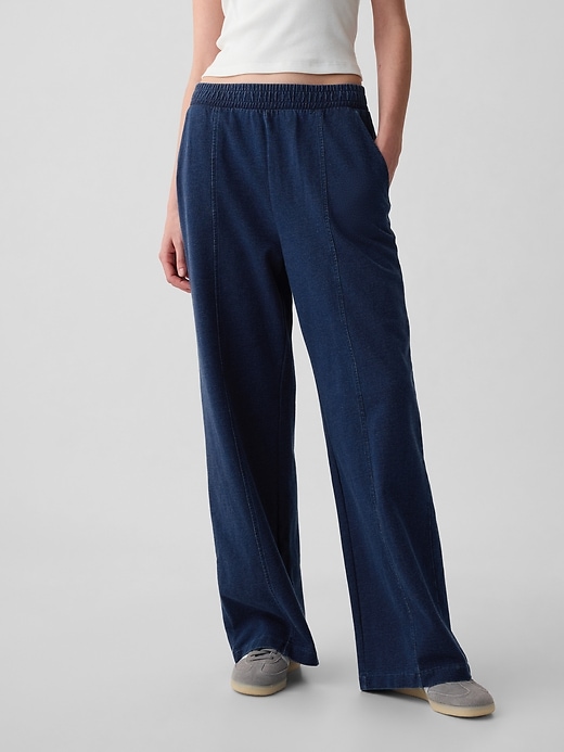 Image number 1 showing, Seamed Wide-Leg Sweatpants