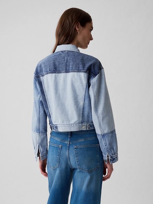 Image number 2 showing, Cropped Patchwork Icon Denim Jacket