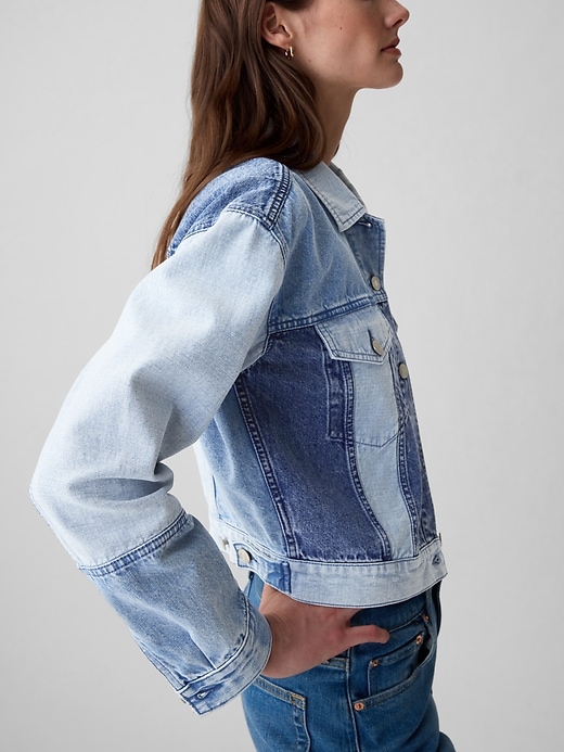 Image number 4 showing, Cropped Patchwork Icon Denim Jacket