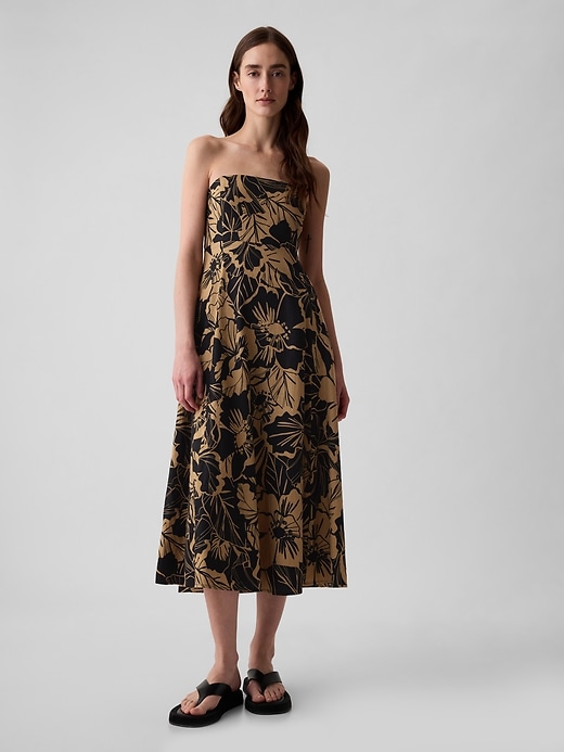 Image number 7 showing, Linen-Blend Midi Dress