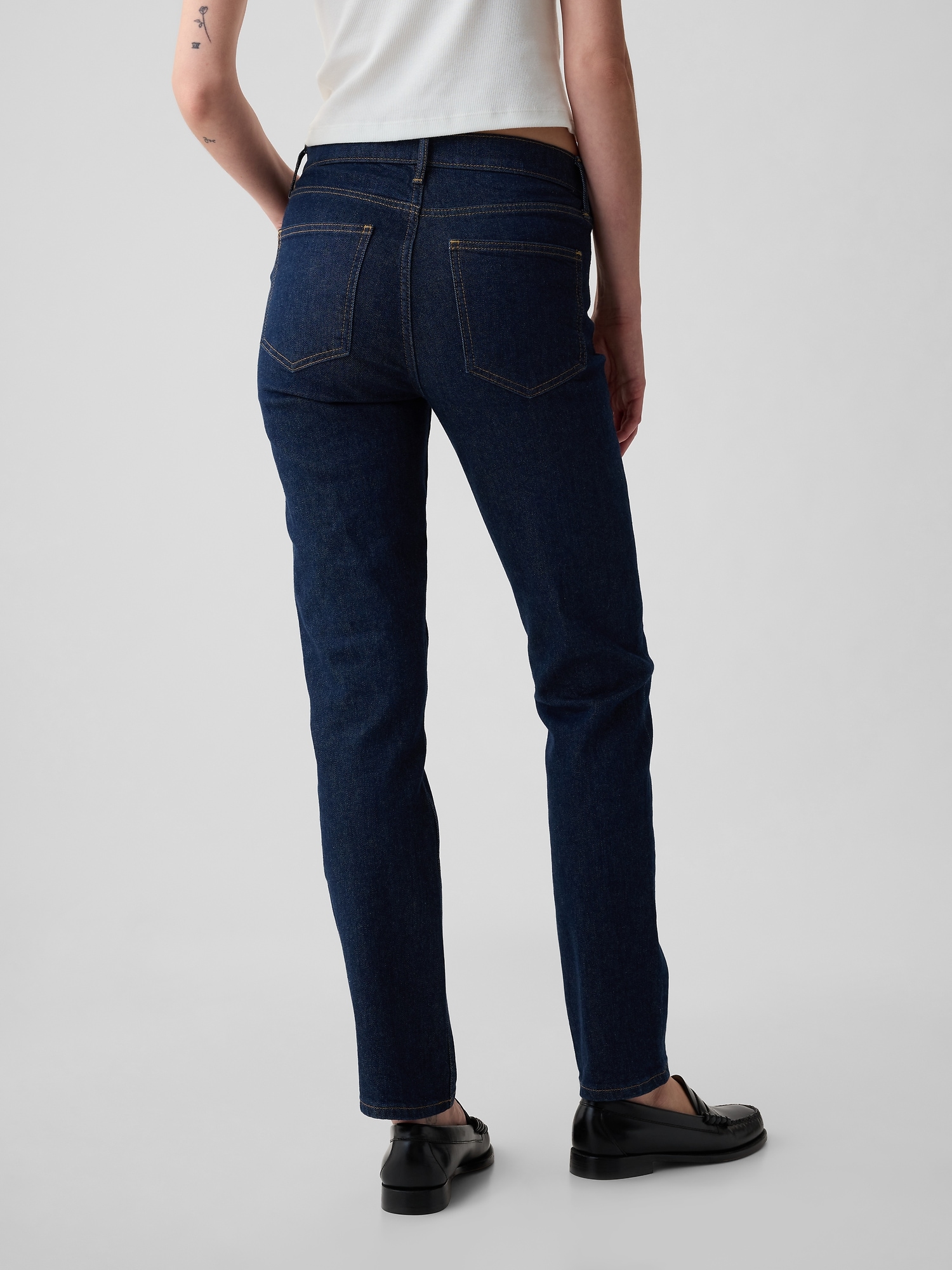 Women's Jeans, Side Zipper Detail, Indigo Blue