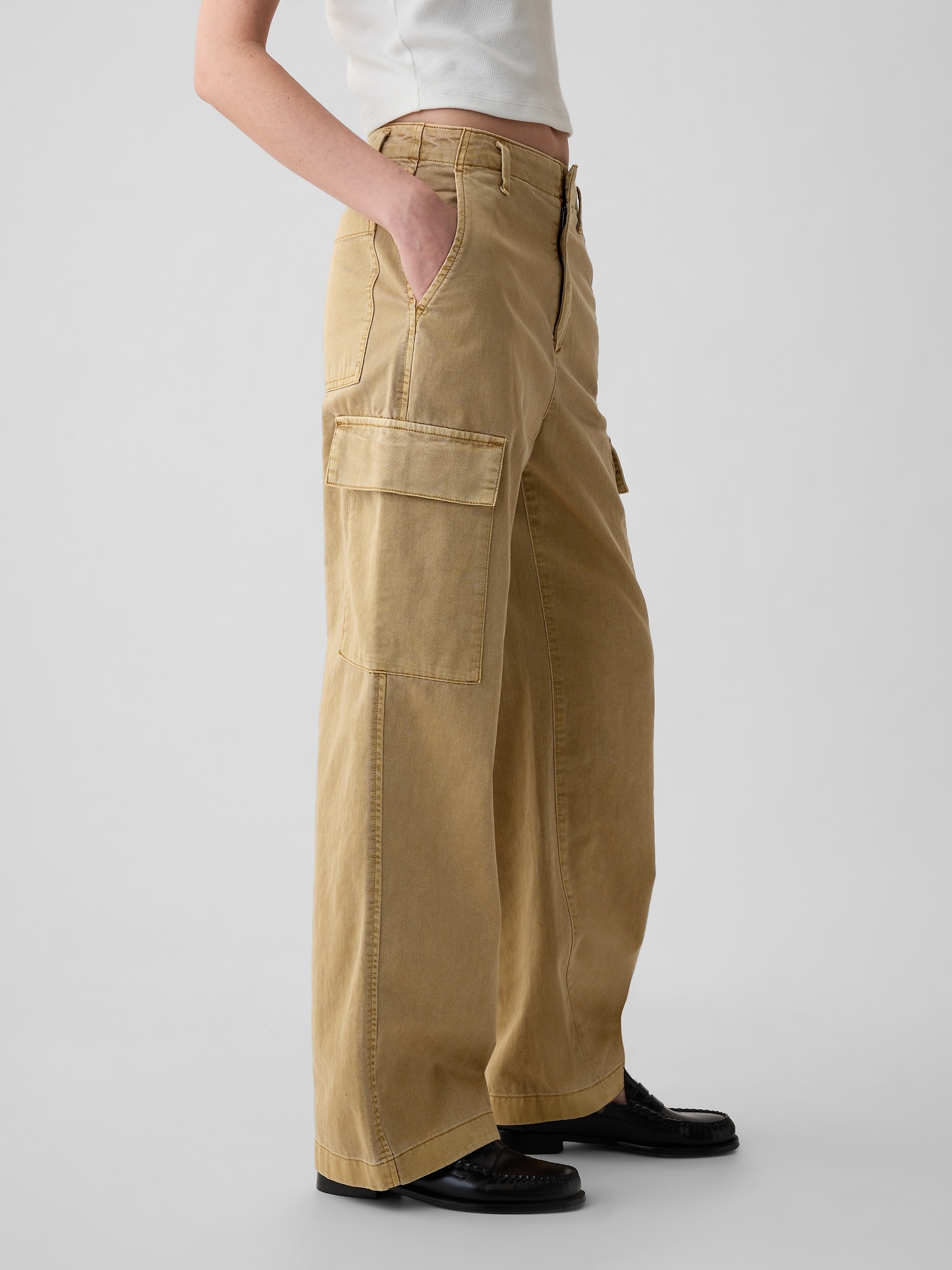 Selected Homme loose fit cargo pants in beige