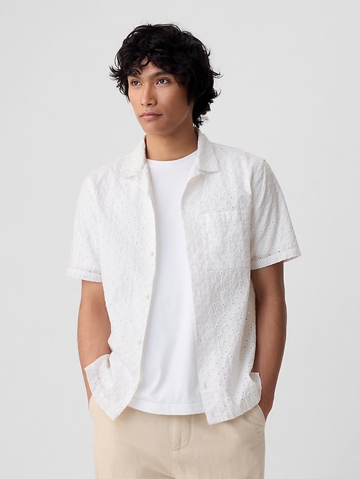 Image number 1 showing, Eyelet Resort Shirt