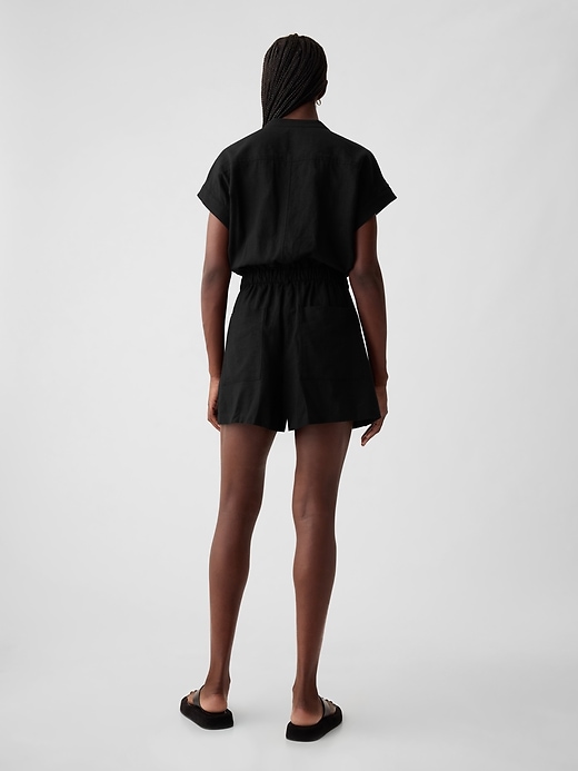 Image number 2 showing, Linen-Blend Utility Romper