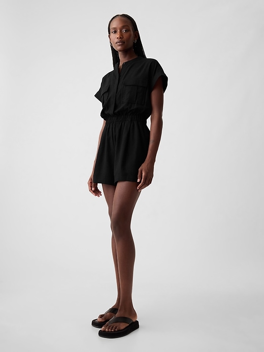 Image number 3 showing, Linen-Blend Utility Romper