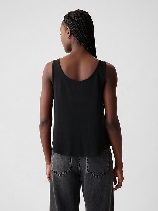 Image number 2 showing, Linen-Blend Henley Tank Top