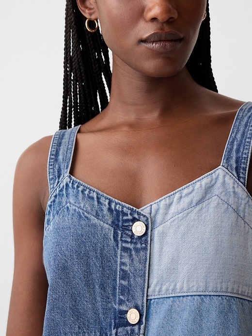 Image number 4 showing, Patchwork Denim Mini Dress