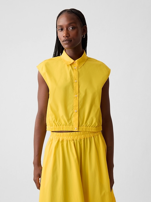 Image number 5 showing, Cropped Poplin Shirt