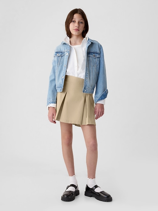 Image number 1 showing, Kids Uniform Pleated Khaki Skort