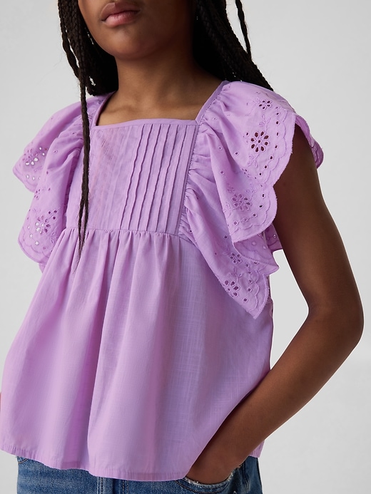 Image number 4 showing, Kids Flutter Eyelet Shirt