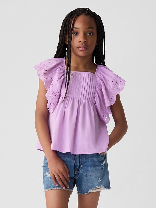 Image number 3 showing, Kids Flutter Eyelet Shirt