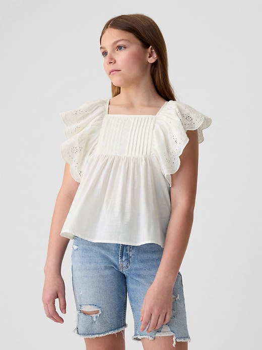 Image number 6 showing, Kids Flutter Eyelet Shirt