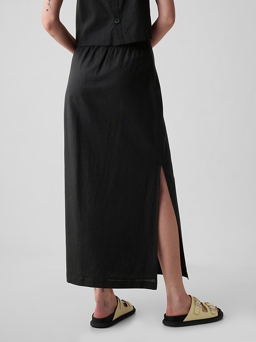 Image number 2 showing, Linen-Blend Maxi Skirt