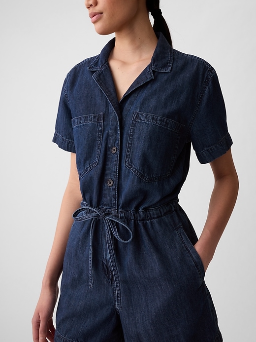 Image number 4 showing, Denim Romper