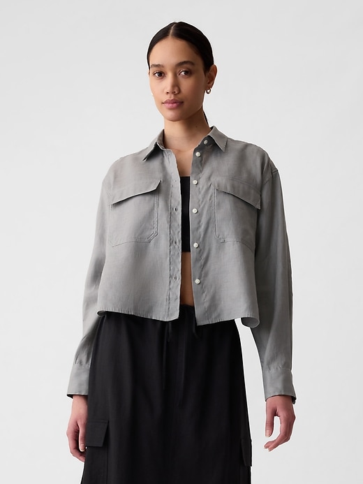 Image number 10 showing, Organic Cotton Cropped Shirt