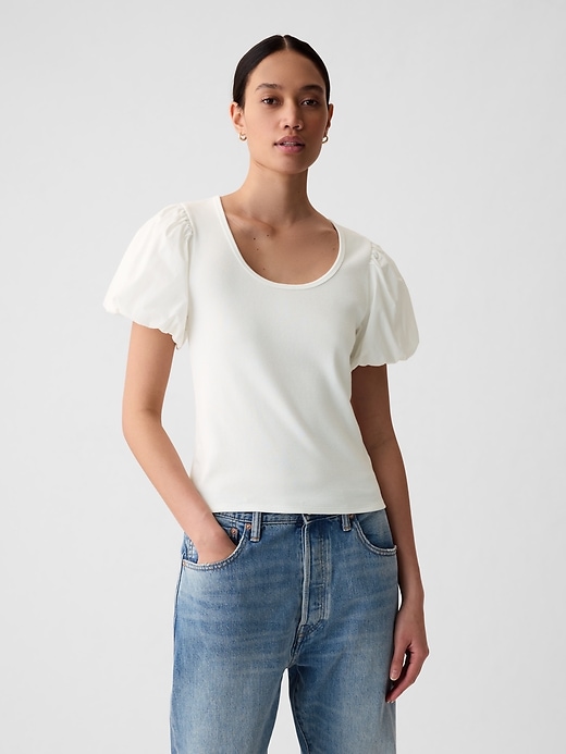 Image number 1 showing, Modern Rib Puff Sleeve Shirt