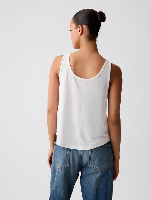 Image number 2 showing, Linen-Blend Henley Tank Top