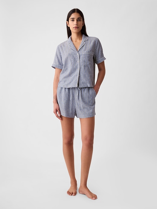 Image number 3 showing, Linen-Blend PJ Shirt