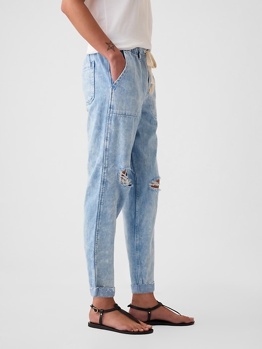 Image number 3 showing, Mid Rise Easy Denim Utility Jeans