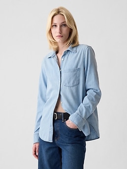 Organic Cotton Denim Perfect Shirt | Gap