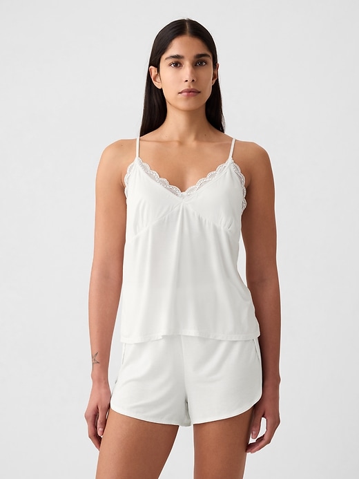 Image number 5 showing, Lace-Trim PJ Cami