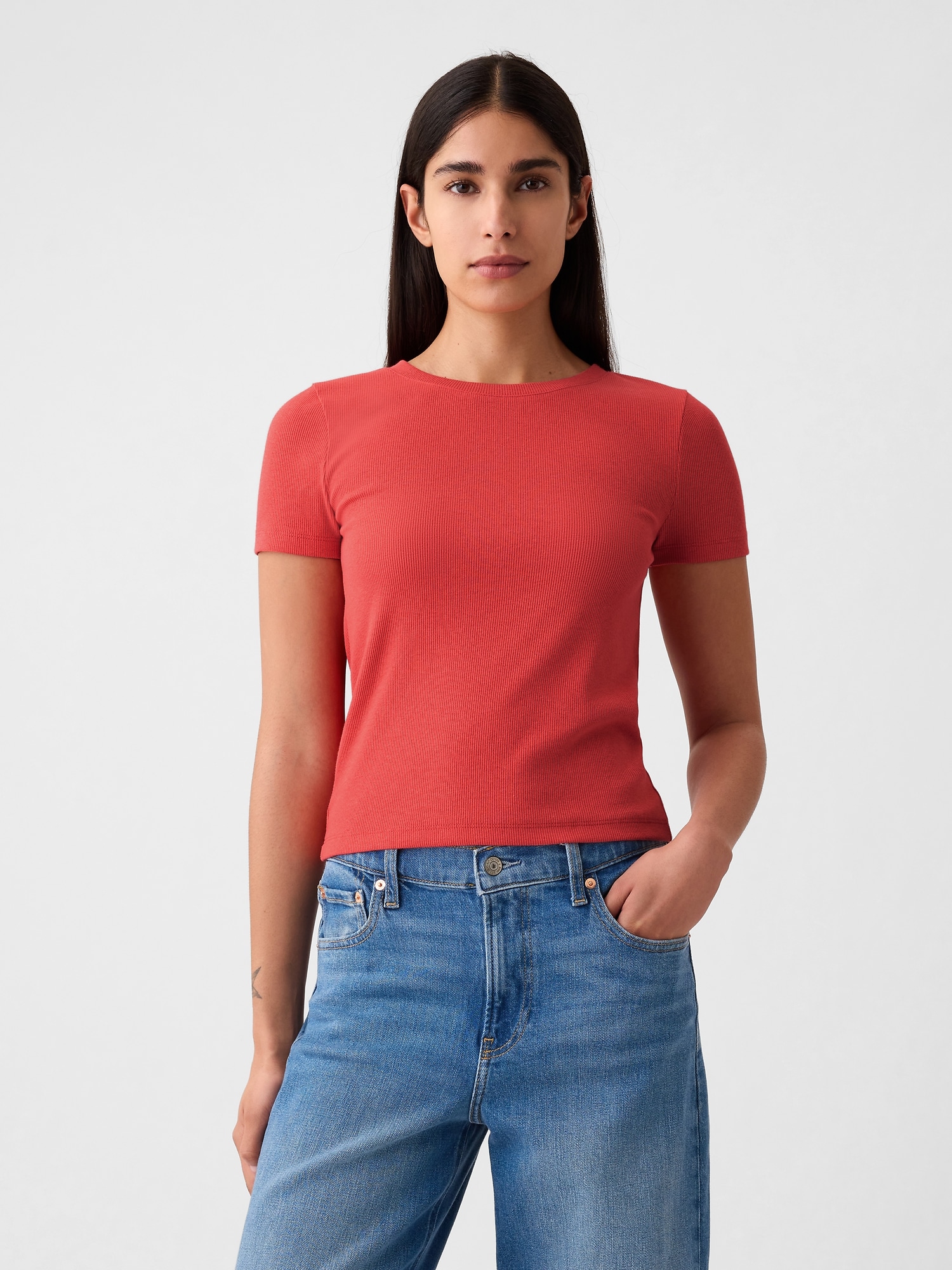 Modern Rib Cropped T-Shirt