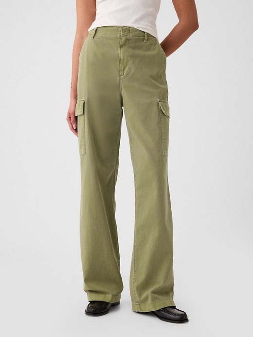 Image number 2 showing, Mid Rise Loose Khaki Cargo Pants