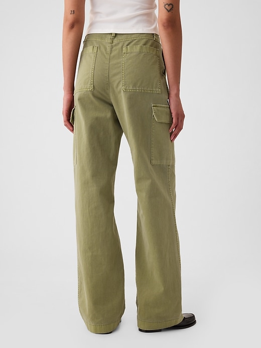 Image number 4 showing, Mid Rise Loose Khaki Cargo Pants