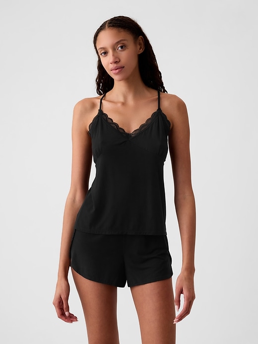 Image number 1 showing, Lace-Trim PJ Cami