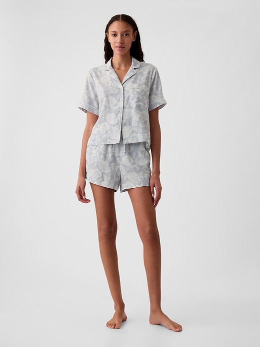 Image number 3 showing, Linen-Blend PJ Shorts