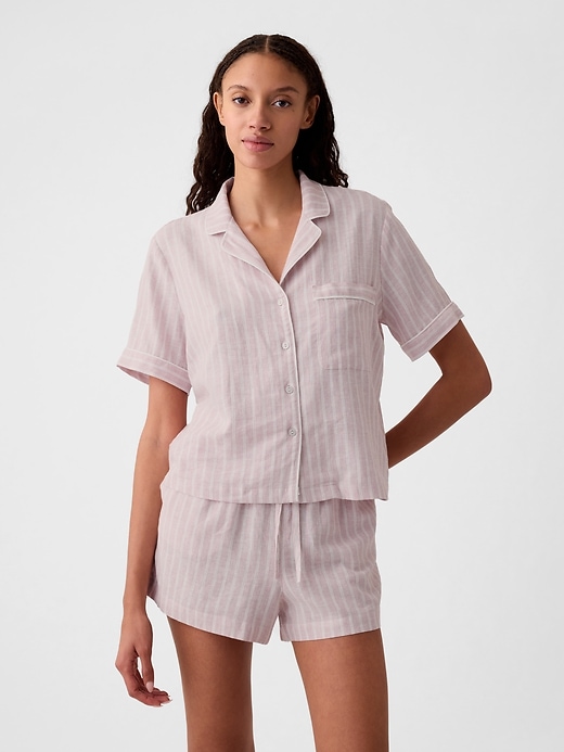 Image number 5 showing, Linen-Blend PJ Shirt