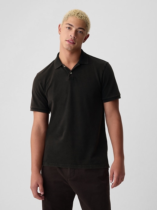 Image number 10 showing, Washed Pique Polo Shirt