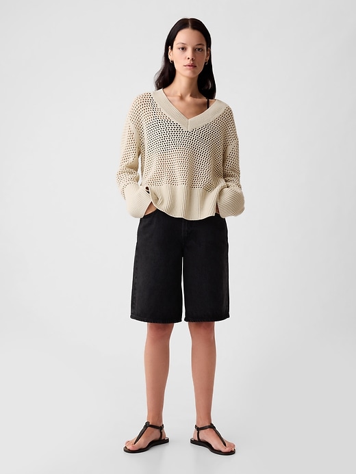 Image number 3 showing, 24/7 Split-Hem Crochet Sweater
