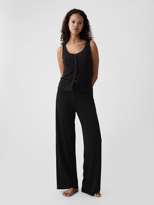 Image number 6 showing, Linen-Blend PJ Pants