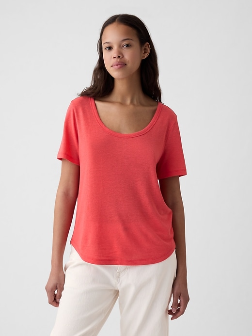 Image number 1 showing, Linen-Blend T-Shirt