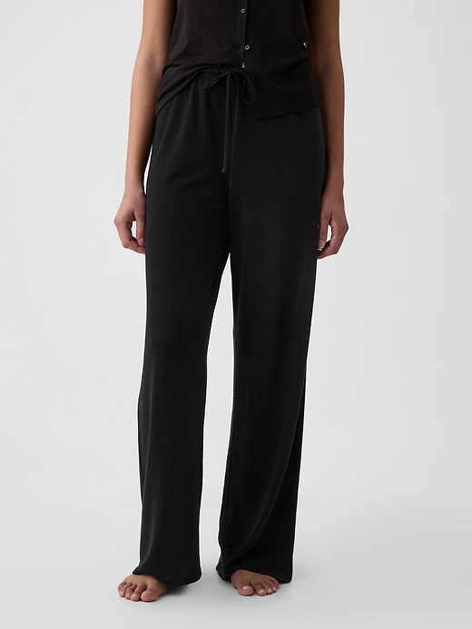 Image number 1 showing, Linen-Blend PJ Pants