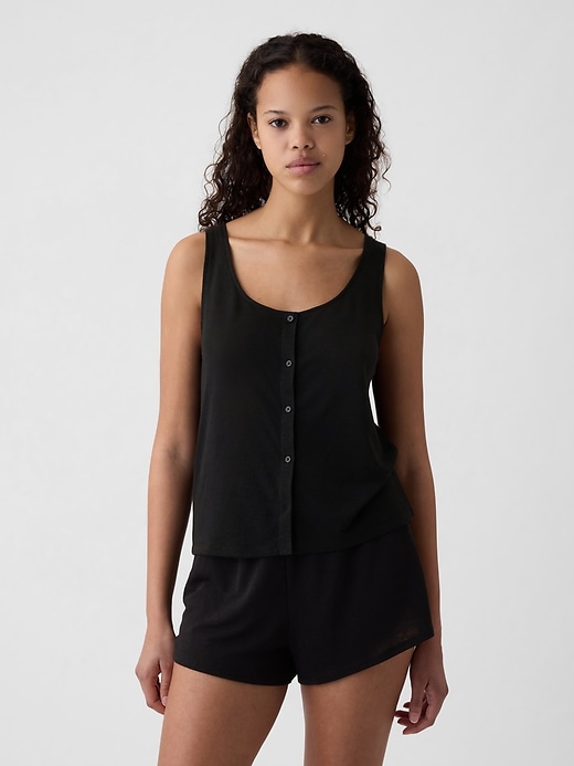 Image number 8 showing, Linen-Blend PJ Tank Top