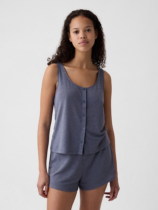 Image number 5 showing, Linen-Blend PJ Tank Top